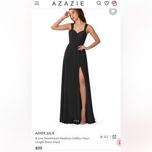 AZAZIE JULIE
A-Line Sweetheart Neckline Chiffon FloorLength Dress black. Size A2